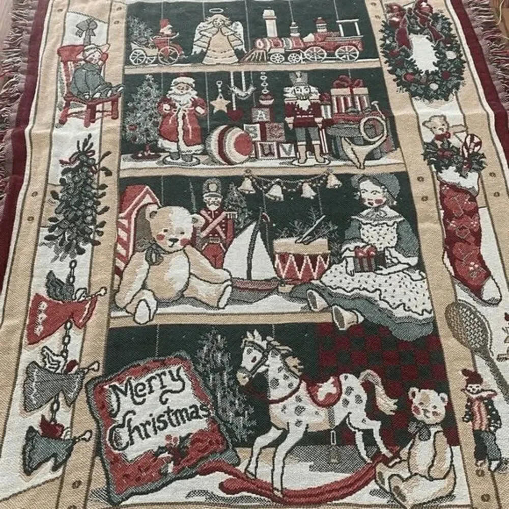 Vintage Antique Toys Tapestry Throw Blanket